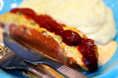 Fylld frukostkorv med potatismos