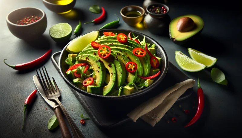 Avokadosallad med lime och chili – fräsch och kryddig smakupplevelse