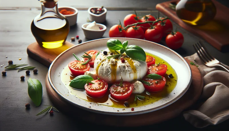 Burrata med tomater och olivolja – smakrik och läcker förrätt