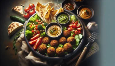 Falafel med tillbehör