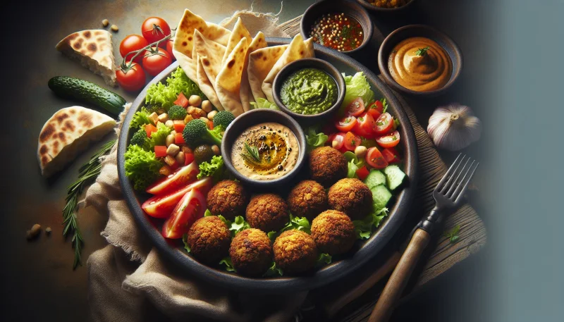 Falafel med tillbehör