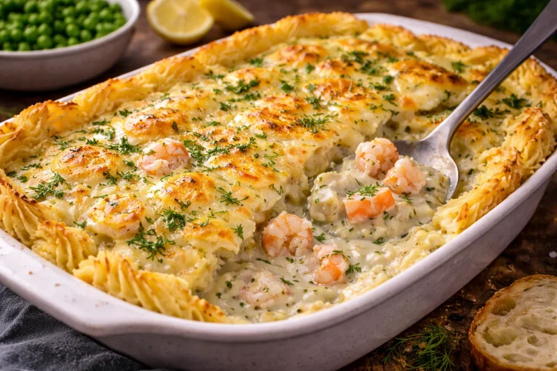 Fiskgratäng med räkor och dill – En klassisk favorit