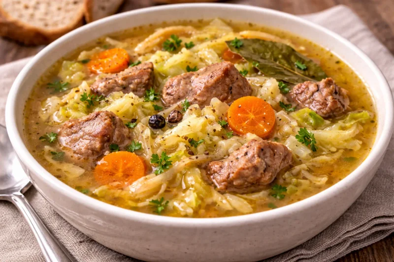 Kålsoppa – enkel soppa med vitkål och kött