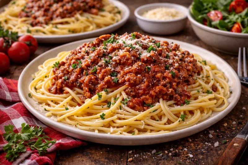 Klassisk spaghetti och köttfärssås – recept för hela familjen