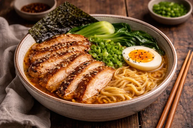 Kycklingramen med smakrik buljong
