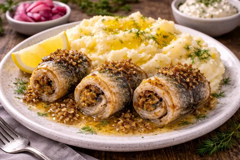 Rullströmming med potatismos