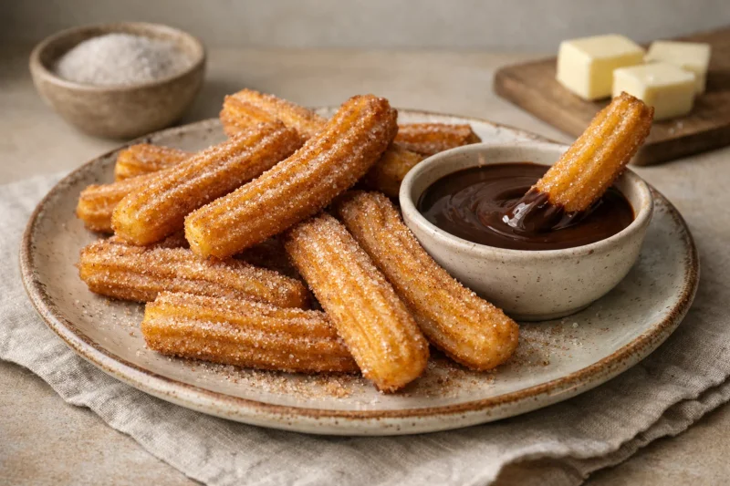 Klassiska churros med chokladsås – frasigt och utsökt
