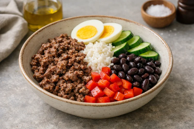 Köttfärsbowl för Styrketräning