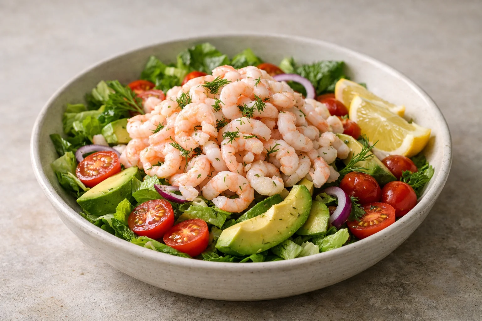 Räksallad med citron och dill