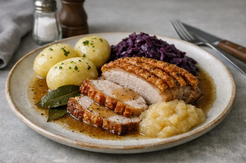 Dansk fläskestek med äpplemos