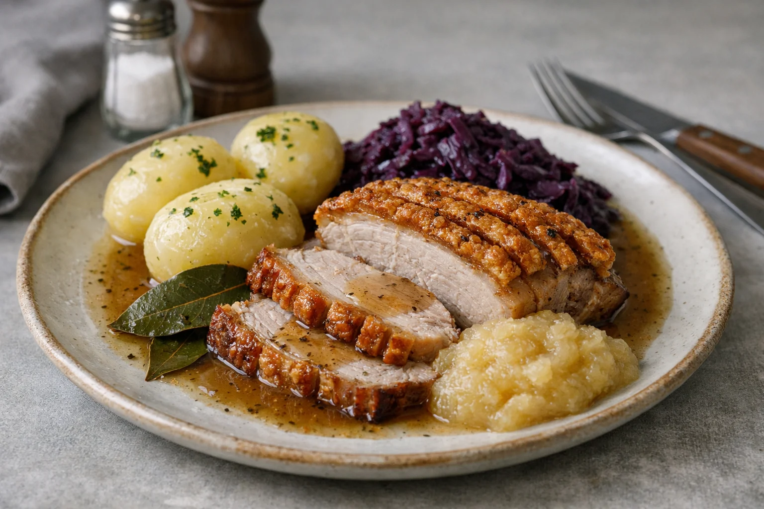 Dansk fläskestek med äpplemos
