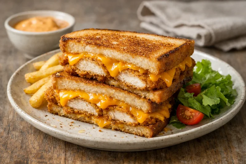 Grilled cheese med friterad kyckling - Sveriges Mästerkock