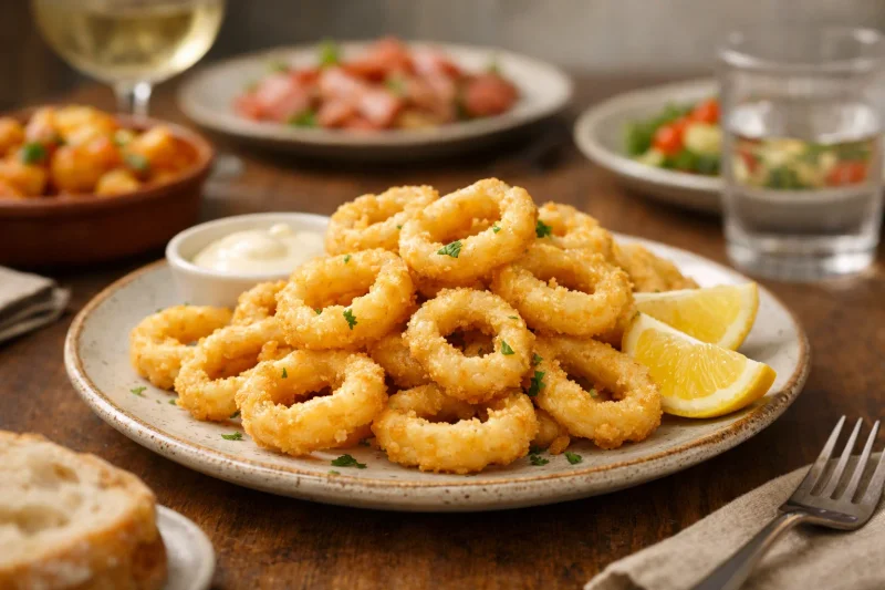 Friterad bläckfisk - Spaniens tapasdelikatess