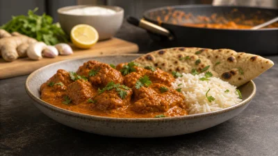 Chicken Tikka Masala med Naan och Ris
