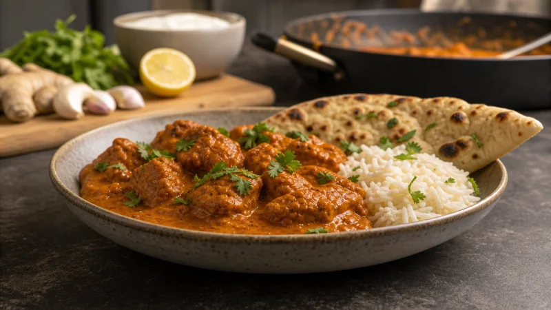 Chicken Tikka Masala med Naan och Ris
