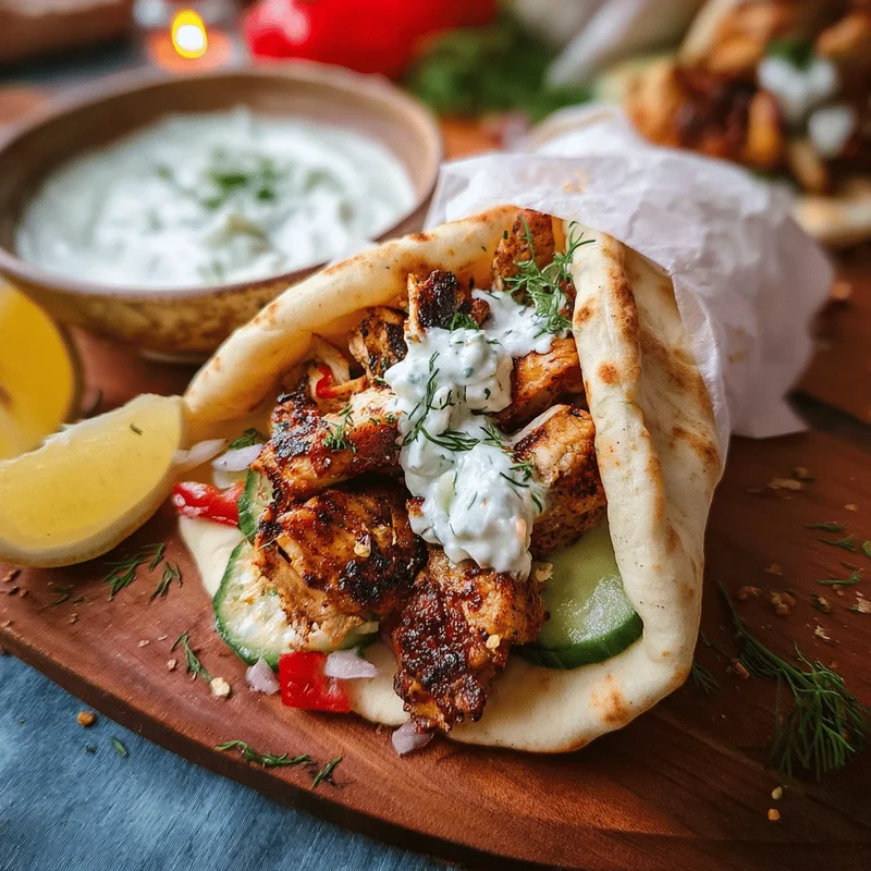 Klassisk Grekisk Gyros med Tzatziki