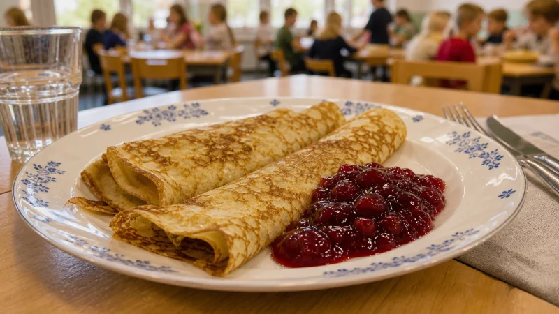 Skolans pannkakor med sylt