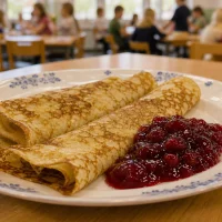 Skolans pannkakor med sylt