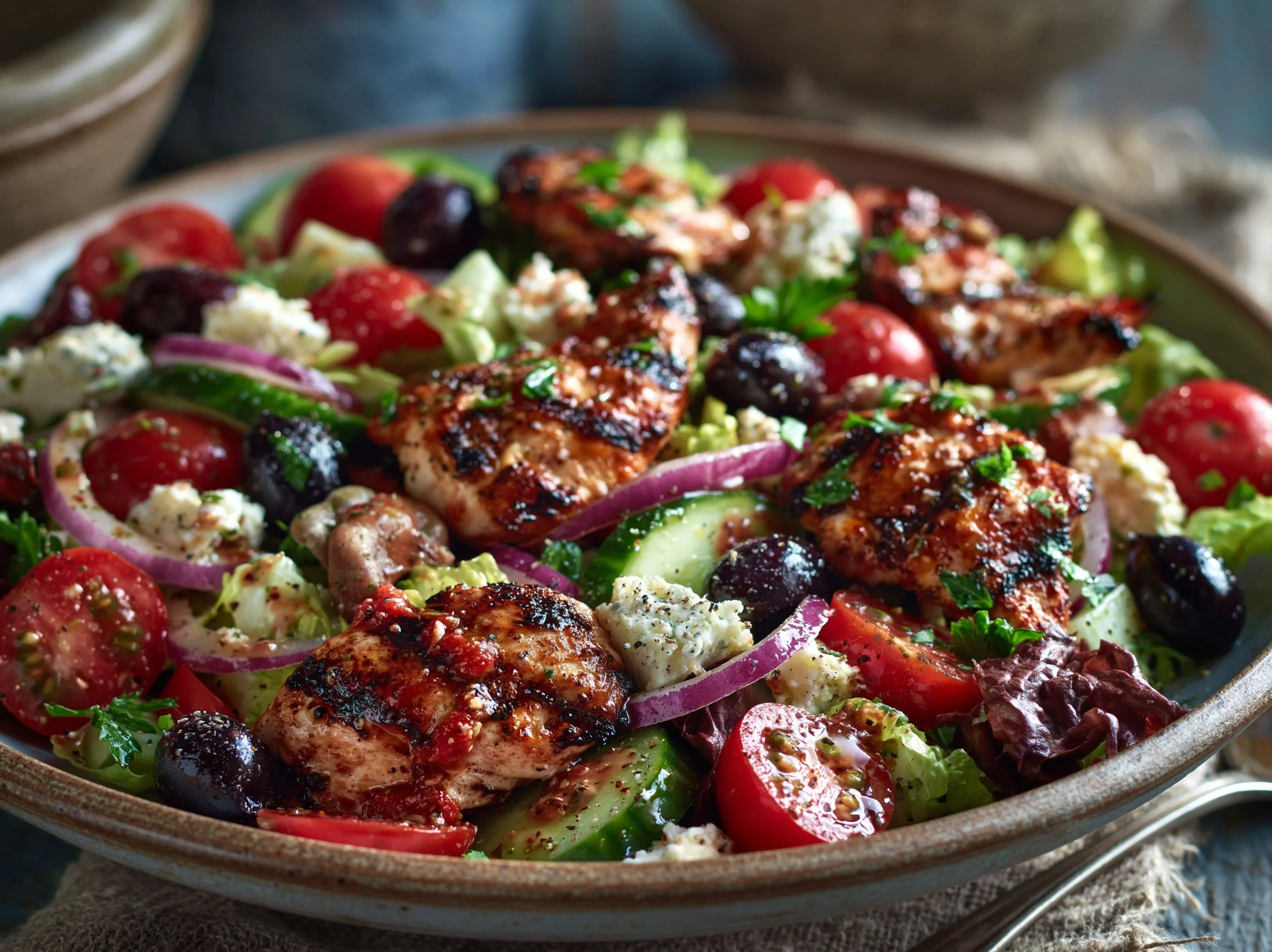 Fattoush – libanesisk sallad med tomat, gurka, örter och rostat